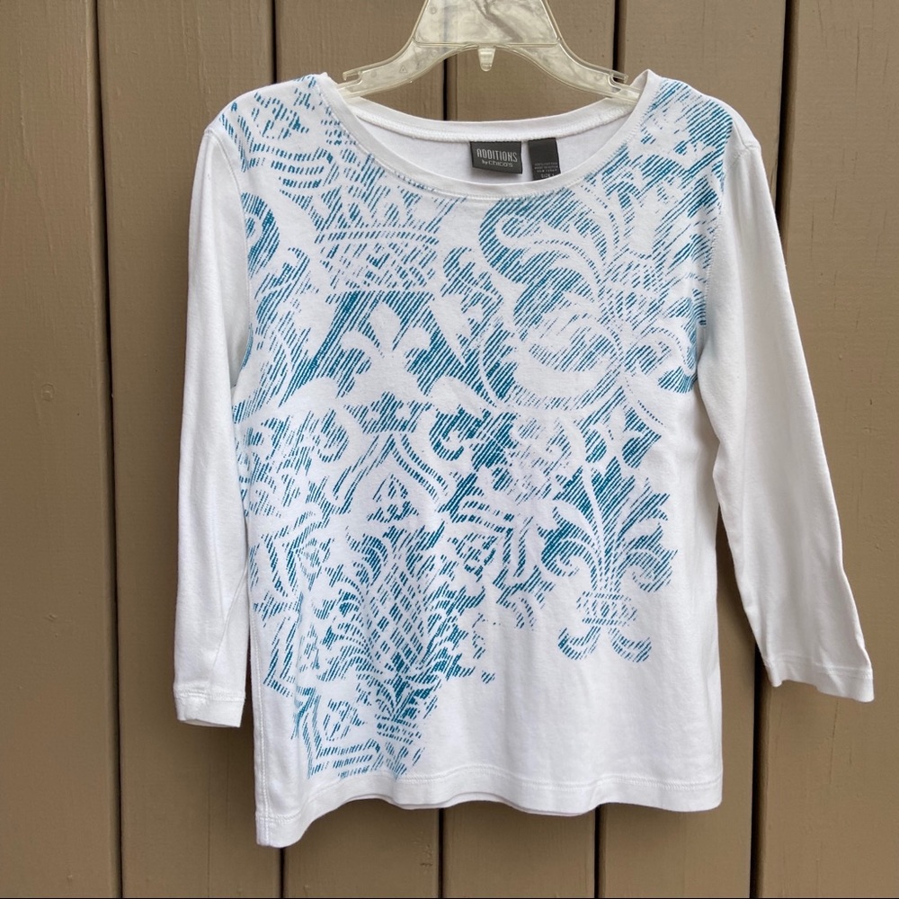 Chico’s Additions sketch draw pattern tee shirt